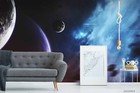 3D Space Planet Self-adhesive Removeable Wallpaper Wall Mural