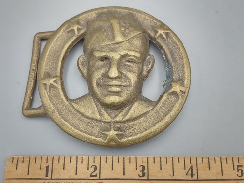 Vintage Military Man Brass Belt Buckle Made in England