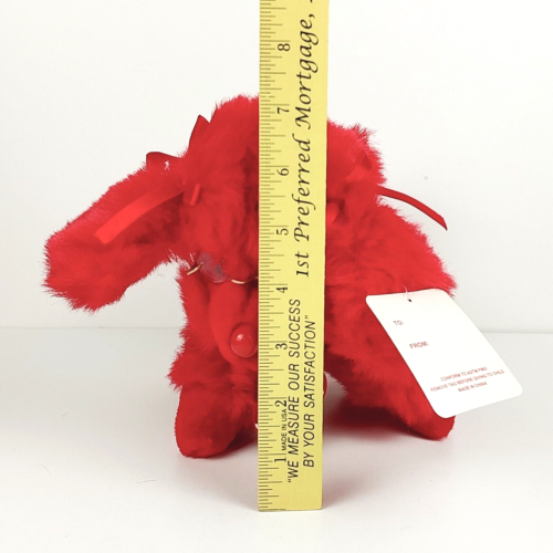 Peluche cane barboncino Hugfun rosso brillante con occhiali alto 7,5" nuovo con etichette - Foto 8 di 8