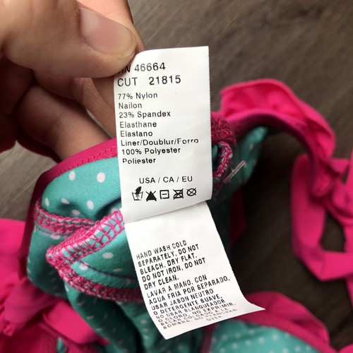 Guess Badeanzug Einteiler Größe Large Hot Pink Neu mit Etikett Ausschnitt Rüschen Barbiecore - Bild 12 von 15
