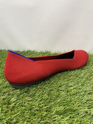 Rothy’s The Flats Round Toe Red Knit Ballet Flats Slip On Shoes Womens Size 10.5 - Picture 5 of 9