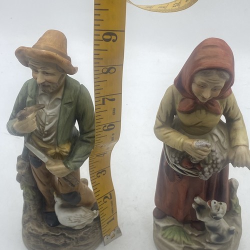 Homco Home Interiors 1417 Old Farm Couple Man & Woman 8” Figures Dog Grapes Duck - Picture 13 of 14