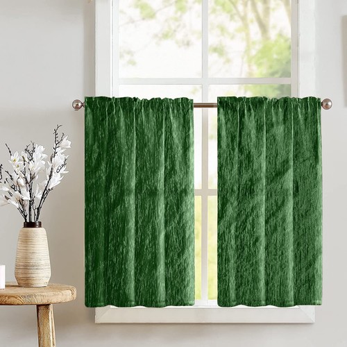 lovemyfabric Crinkle Crushed Taffeta Café Tier Curtains Window Treatment - Picture 8 of 19