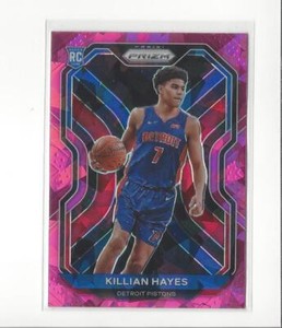 2020-21 Panini Prizm Prizms Pink Ice #270 Killian Hayes RC Rookie Pistons 