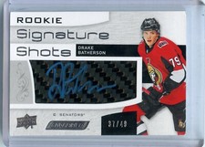 2018-19 Upper Deck Engrained Rookie Signature Shots Blue Ink #RSS-BA Batherson 