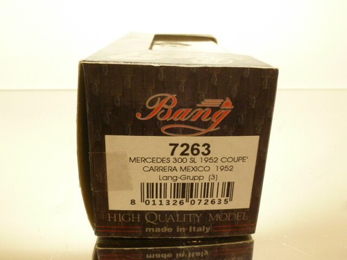 BANG 7263 MERCEDES 300SL 1952 COUPE - CARRERA MEXICO - 1:43 - VERY GOOD IN BOX - Imagen 2 de 8
