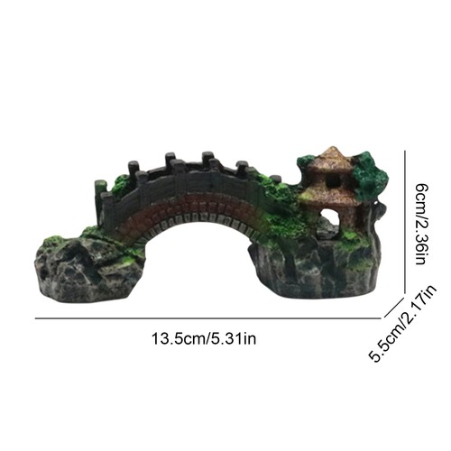Fish Tank Bridge Landscape Resin Aquarium Ornament Photography Prop Decoration - Picture 3 of 9