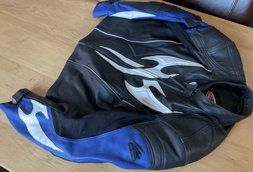 Hein Gericke Two Piece Leathers. Zip Together. Tribal. Black and Blue. 54 56. - Picture 20 of 22