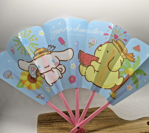 Sanrio Water Folding Fan pompompurin cainnamoroll 22cm - Picture 3 of 4