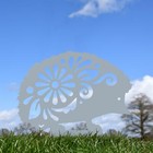 New Steel Floral Hedgehog Silhouette - Silver