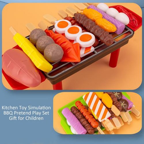 Kids BBQ Pretend Play Kitchen Food Toys Cooking Playset For Kids Set - Picture 10 of 16