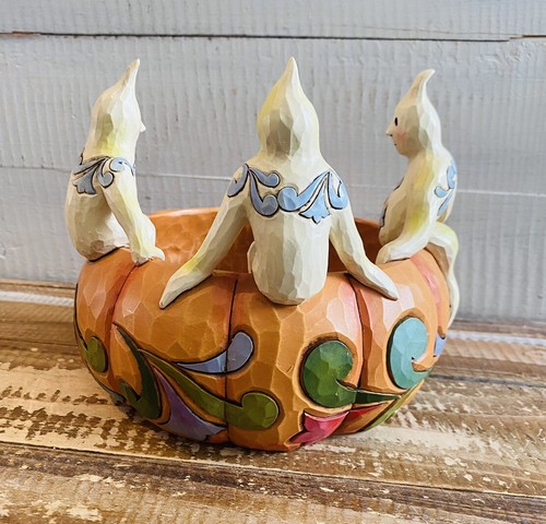Jim Shore Life’s A Bowl Of Scaries Halloween Ghost Pumpkin Bowl 4022900 mit Box - Bild 8 von 10