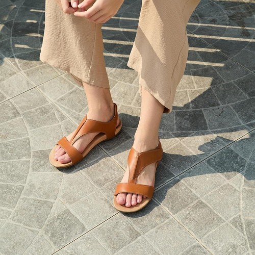 Women Sandals Arch Support T-Strap Orthopedic Flat Comfortable Summer Shoes - Picture 25 of 31