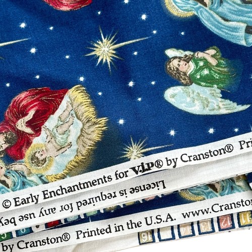 Cranston Early Enchantments Nativity Christmas Fabric 100% Cotton 116" x 46" - Picture 3 of 5