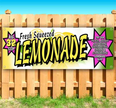 FRESH SQUEEZED LEMONADE Advertising Vinyl Banner Flag Sign Many Sizes DRINKS