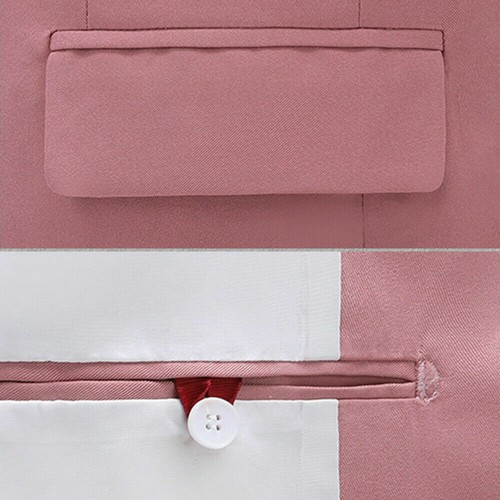 Mens Single Breasted Suit Jackets Pants Notch Lapel Blazer Prom Party Plain Coat - Bild 12 von 26