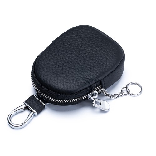 Genuine Leather Organizer Wallet Car Key Holder Case Keychain Bag Zipper Pouch - Picture 14 of 21