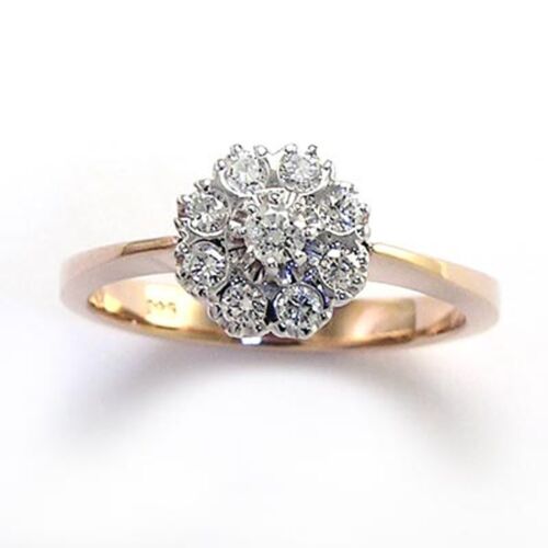 14K Rot- und Weißgold 0,40ct Diamant europäischer Stil Malinka Ring G SI2 #R739 - Bild 2 von 4
