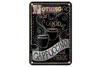 Blechschild Spruch 12X18 Cm Cappuccino With Friends Metall Deko Schild