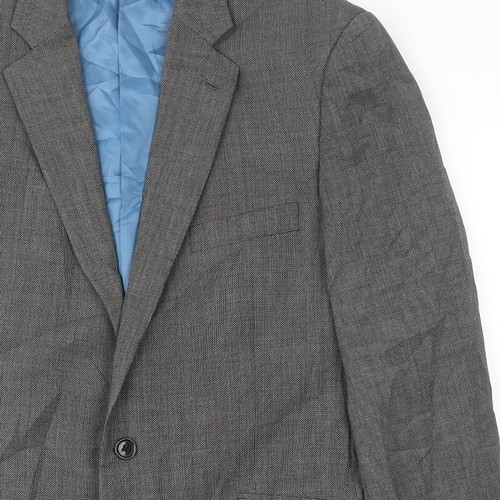 Fellini Mens Grey Wool Blend Suit Jacket Size 42 - Picture 7 of 12