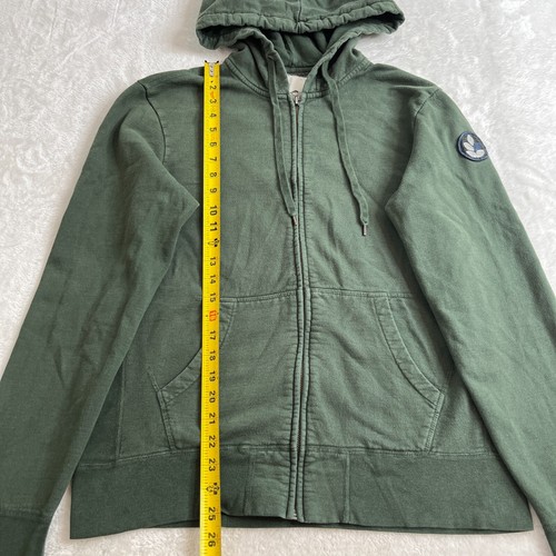 Felpa con cappuccio uomo marca EVER Clothing verde medio full zip foderata in pile made in USA - Foto 7 di 14