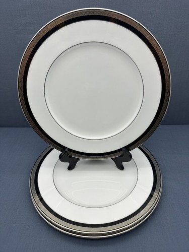 Waterford Colleen Fine Bone China 10 3/4" SPEISETELLER Platin Schwarz 3er SET - Bild 1 von 15