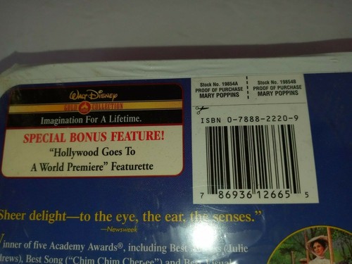 Walt Disney Gold Collection Mary Poppins VHS Sealed Tape - Picture 10 of 10