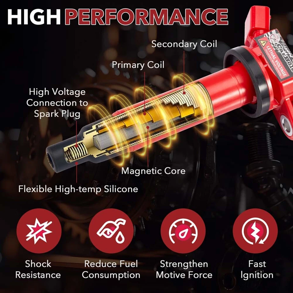 Высокопроизводительные катушки зажигания и свечи зажигания для Lexus ES300 RX330 V6 1999-2003 - Изображение 4 из 4