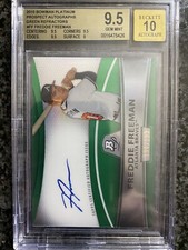 2010 Bowman Platinum Green Refractor Freddie Freeman #/199 BGS 9.5 Auto 10