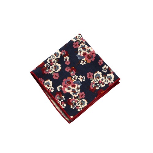 Men's Floral Flower Paisley Sewn Edge Cotton Hanky Pocket Square Handkerchief - Picture 31 of 44