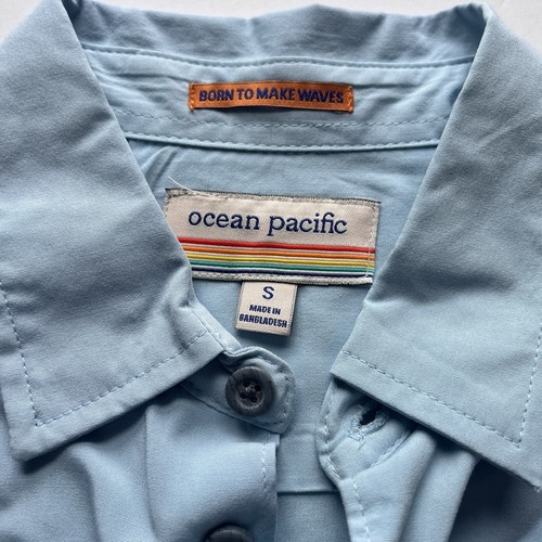 New Ocean Pacific Blue Tropical Shirt Mens S - Picture 4 of 6