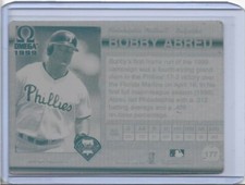 1/1 BOBBY ABREU 1999 PACIFIC OMEGA CARD PRINTING PLATE PHILADELPHIA PHILLIES