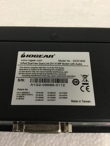 NEW IOGEAR GCS1642 Dual View Dual-Link DVI KVMP Switch w/Audio, AC Adapter - Picture 13 of 14