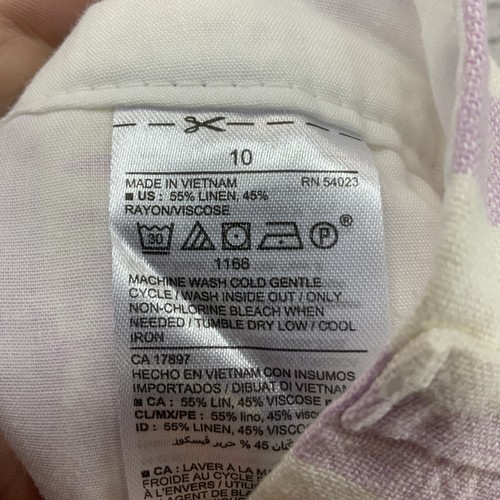 Old Navy Linen Shorts Womens Sz 10 White Pink Stripes Every Day Short NWT - Picture 8 of 9
