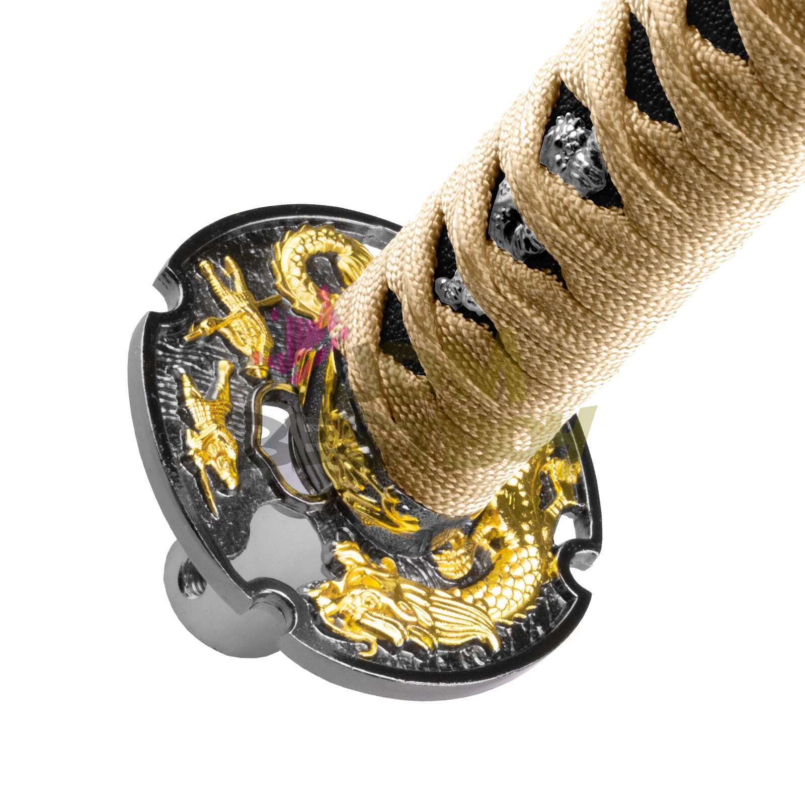 Katana Samurai Sword Shift Knob Shifter Katana Universal Fit for Manual Cars with Adapters Gold + Black?26cm?