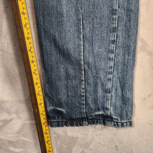 VTG LEE BLUE DEMIM SLIM LOW RISE BUTTON FLY DISTRESSED MENS JEANS SIZE W-36 L-32 - Picture 6 of 15