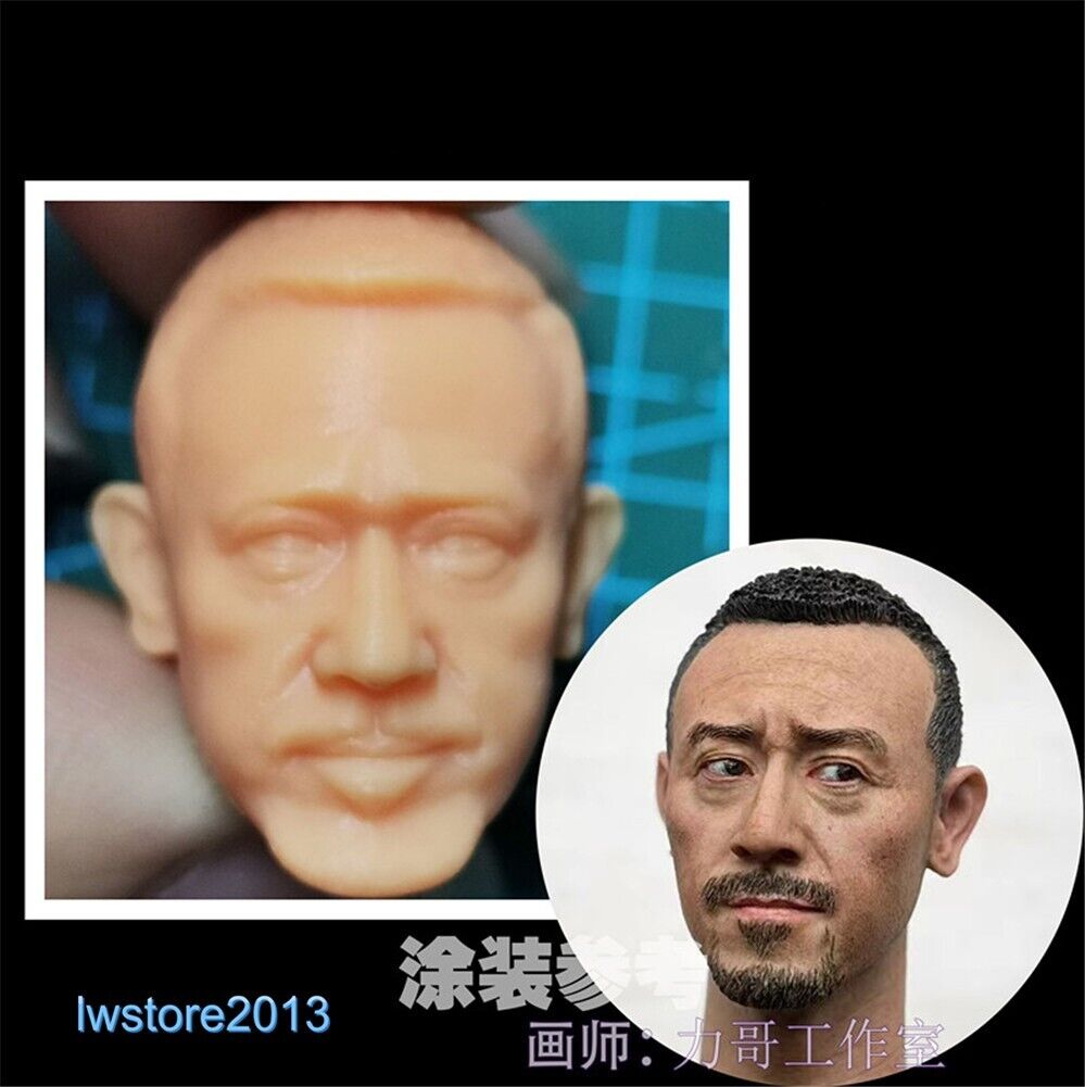 Painted 1:6 Asian Jiang Wen Head Sculpt For 12" Male Action Figure Body Toys