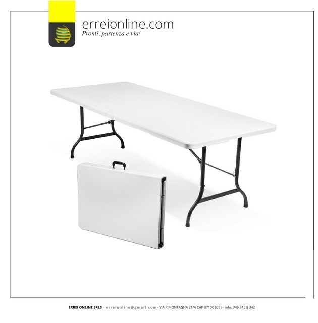 Tavolo Da Esterno 70X110 Allum. Acciaio | eBay Tavolino Pieghevole in Resina e Acciaio 70x110 cm Esterni