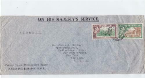 Jamaica OHMS Grande Correo Aéreo Sellos Cubierta Ref R15524 - Imagen 1 de 2