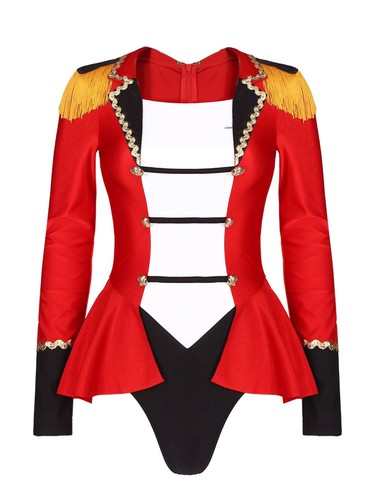 Para mujer Circo Ringmaster Body Halloween Juego de rol Disfraces Borla Leotardo - Imagen 8 de 35