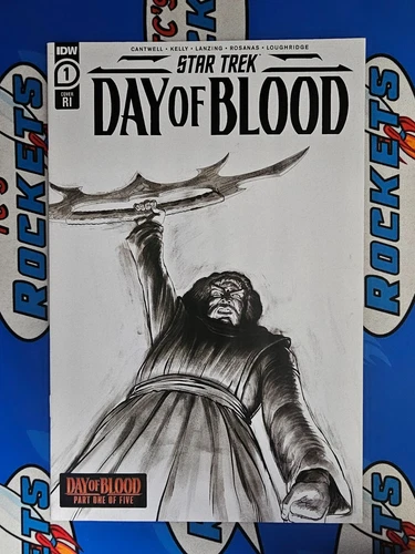 Star Trek Day of Blood #1 IDW-PRH 2023 CVR E 1:10 Ward B&W Variant