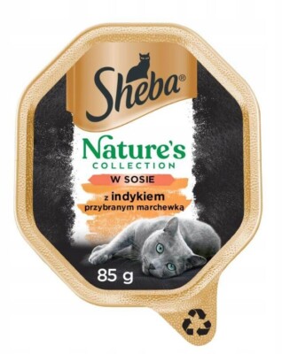 Sheba Nassfutter für Katzen in Sauce mit Truthahn und Karotten Schale 16x85g