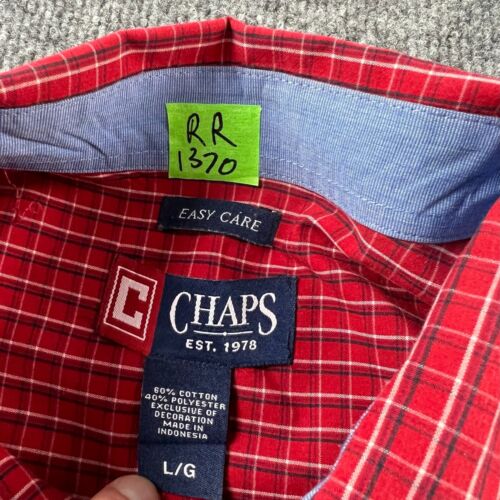 Camisa Ralph Lauren Chaps Hombre Grande Roja Azul A Cuadros Informal Manga Larga Con Botones - Imagen 5 de 17