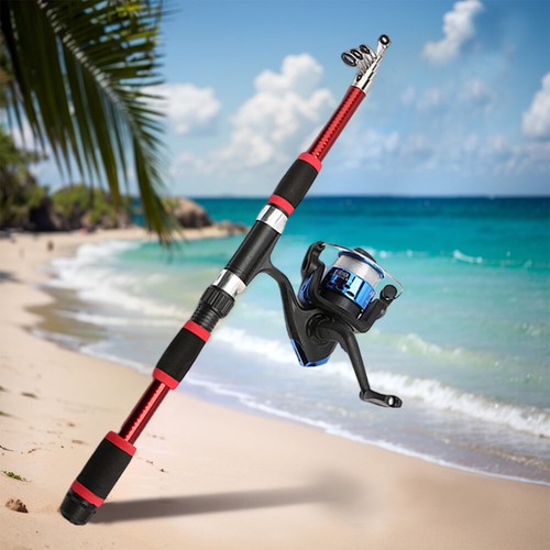 AU Fishing Pole Set Full Kits Telescopic Fishing Rod and Reel Combo Travel Pole - Picture 2 of 7