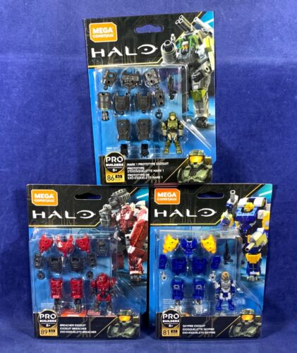 3 HALO EXOSUIT Mega Construx Mark 1 Prototyp Breacher SKYFIRE GLB71 GLB72 GLB73