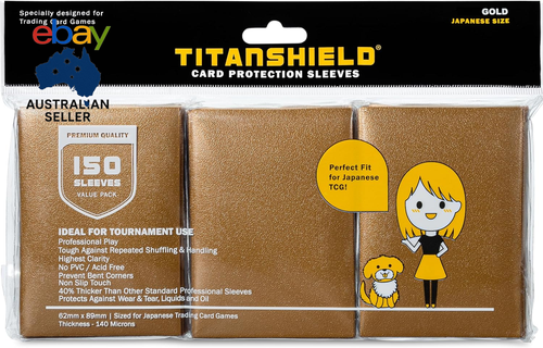 150 Gold Small Japanese Sized Trading Card Sleeves Deck Protector for Yu-Gi-Oh, - Picture 8 of 13