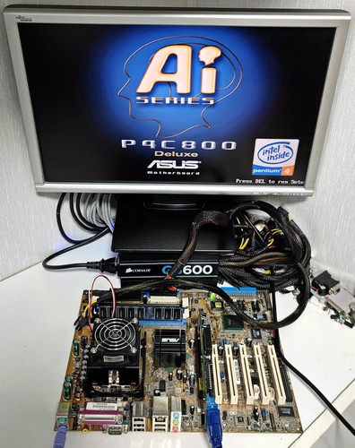 ASUS P4C800 Deluxe Rev:2.00A Intel 875P ICH5 Socket 478 Motherboard + P4 CPU - Picture 2 of 14