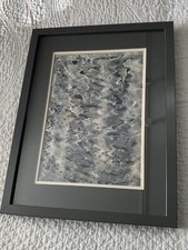 BEAUTIFUL FRAMED CUMBRIAN ARTIST 'KAY LEECH' MIXED MEDIA TEXTILE ART - 'ICE'