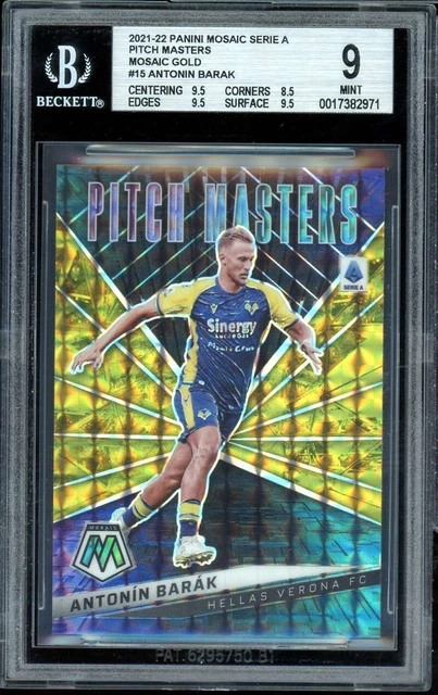 Antonin Barak 2021-22 Panini Mosaic Pitch Masters Mosaic Gold (8/10) #15 BGS 9