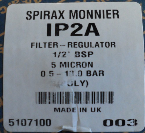 SPIRAX 1/2" MONNIER FILTER REGULATOR PART NUMBER IP2A - Picture 3 of 3